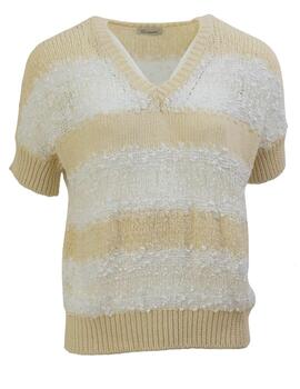 Jersey M99663F03 9140D Rayas Beige/Blanco