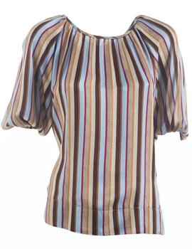 Blusa BUS22025 Rayas Azul