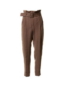 PANTALON M04217A CUADROS MARRON