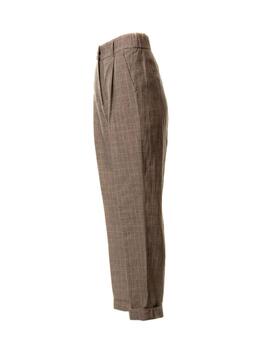 PANTALON M04357 CUADROS MARRON