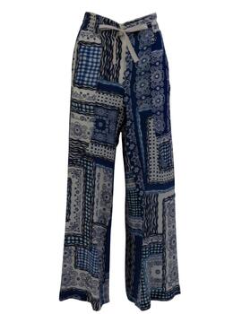 Pantalón 702684 estampado azul