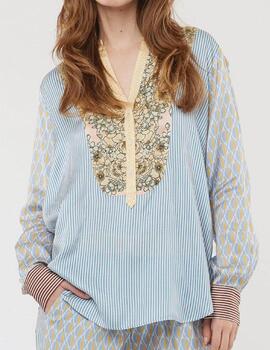 Camisa 223L31333 Rayas Azul