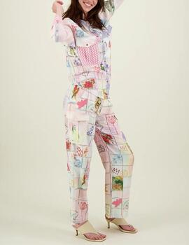 Pantalón 124L15882 Estampado rosa