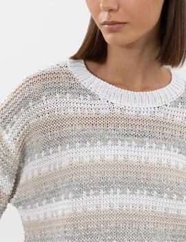 Jersey M99273F03 Blanco/gris/taupe