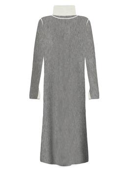 Vestido D12828 Blanco/Gris