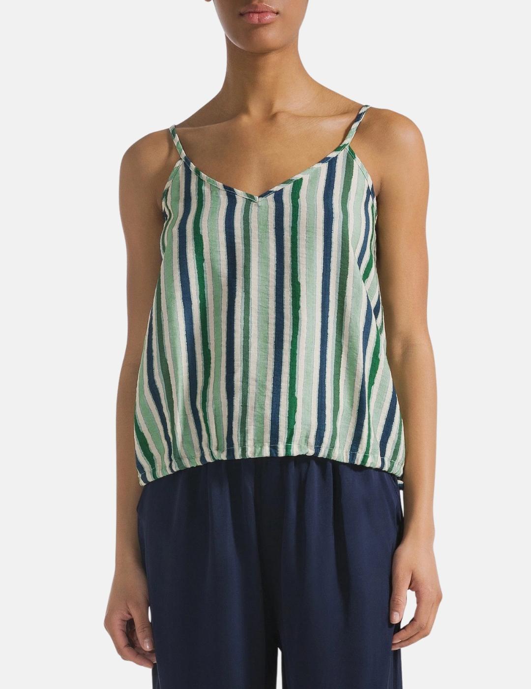 Top D22381 Rayas verde