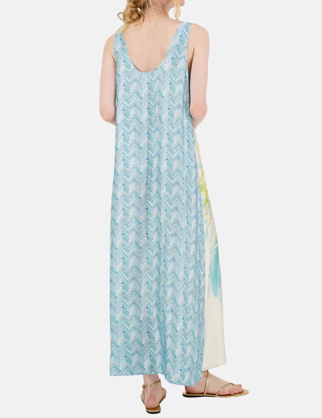 Vestido 125L70796  Estampado Verde