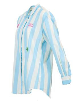 Camisa BRIG001  04188H Rayas Turquesa
