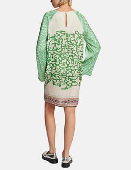 Vestido 225L70873 Estampado verde