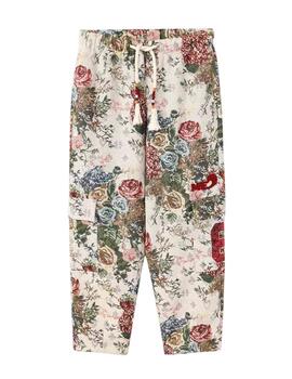 Pantalón 225L15001 Flores rojas