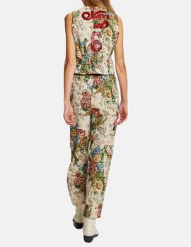 Pantalón 225L15001 Flores rojas