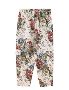 Pantalón 225L15001 Flores rojas