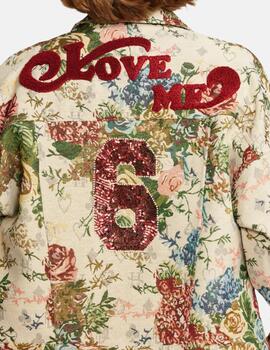 Chaqueta 225L50365 Flores Rojas