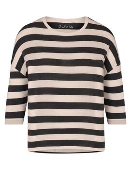 Camiseta 810 24 363 Rayas Negro/Beige