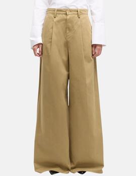 Pantalón PLEATED WIDE TROUSER  Beige