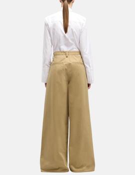 Pantalón PLEATED WIDE TROUSER  Beige