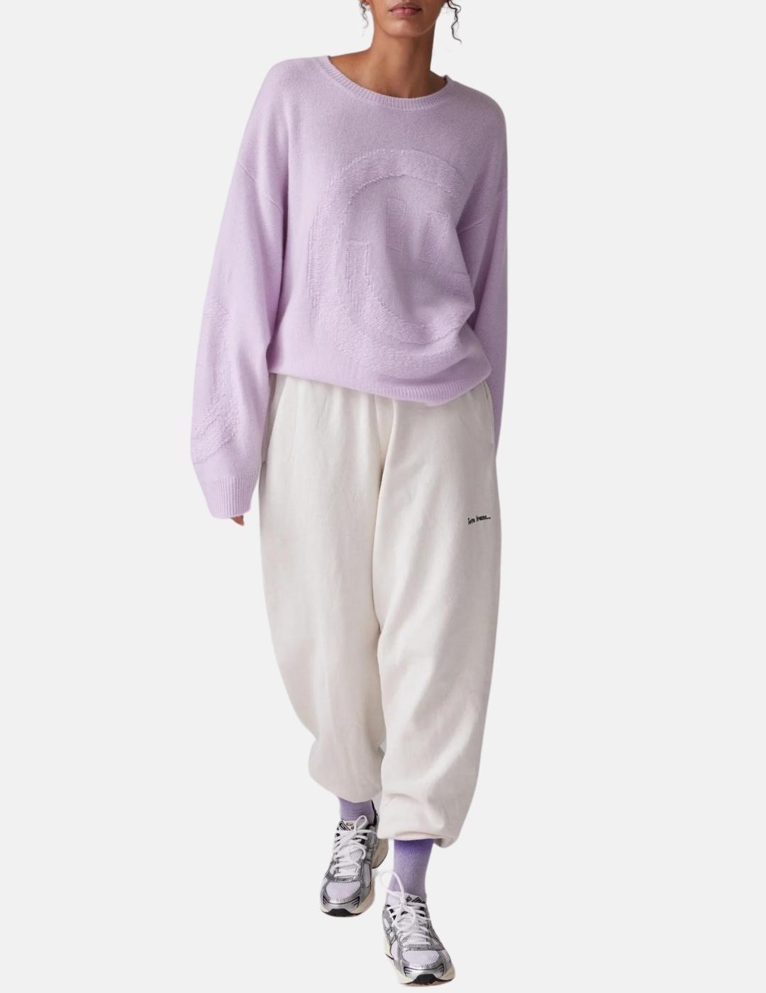 Jersey SMILEY SLOUCHY CREW Malva