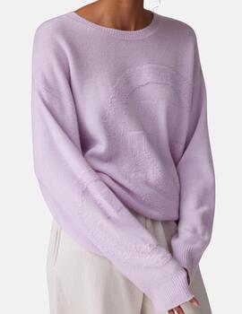 Jersey SMILEY SLOUCHY CREW Malva
